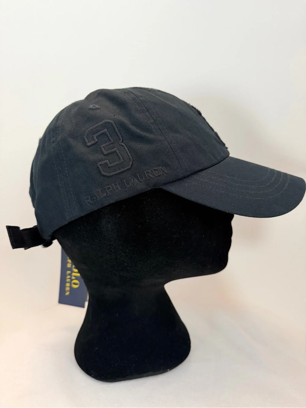 Polo Ralph Lauren Big Pony Tonal Black Baseball Cap Hat Unisex - NWT
